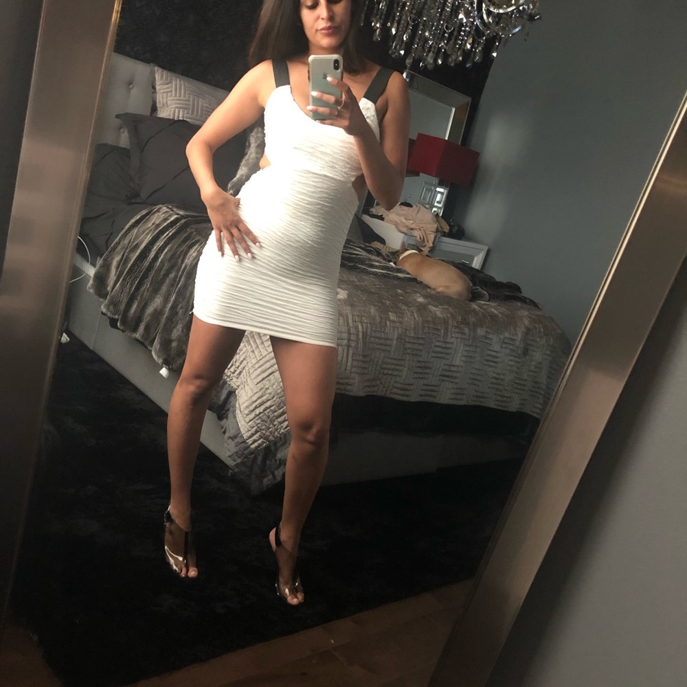 White cutout dress